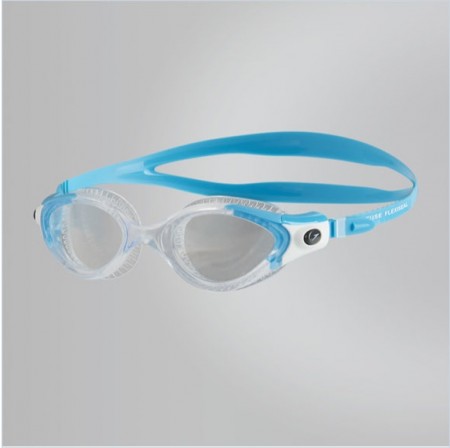 【線上體育】speedo 成人女用運動泳鏡 Futura Biofuse 透明-藍-SD811312C105