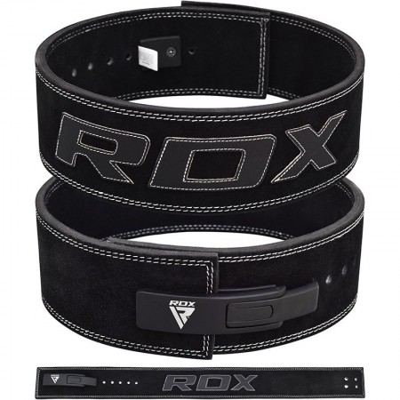 【線上體育】RDX 舉重腰帶 專業快扣 黑 皮革-RDX065L