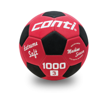 【線上體育】CONTI 3號軟式安全足球 紅/黑-J24225