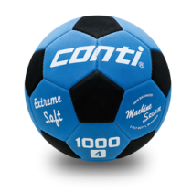 【線上體育】CONTI 4號軟式安全足球 藍/黑-J24215